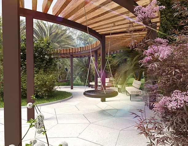 Pergola in park