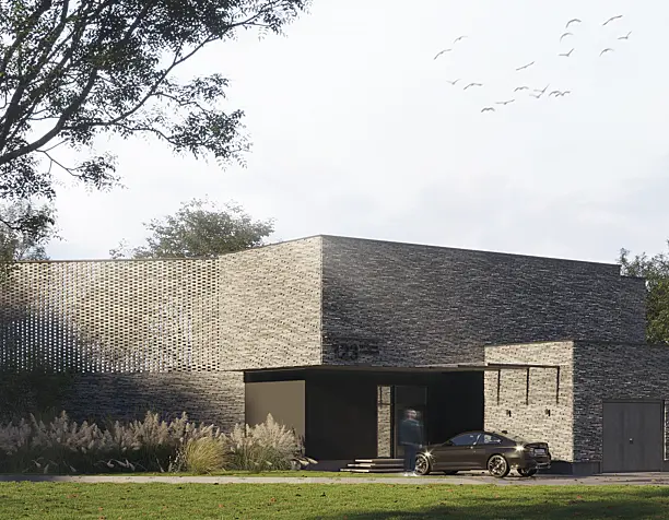 Brutal architecture and soft garden