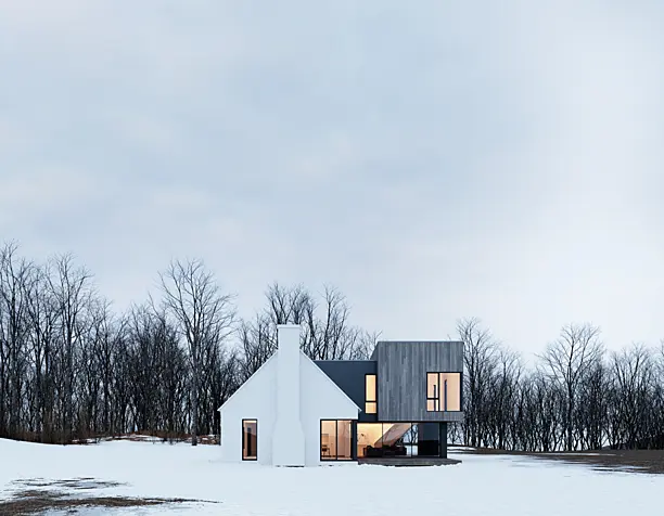 White farmhouse in Quebec (по референсу)