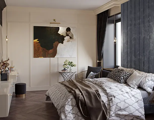 Classic bedroom interior visualization