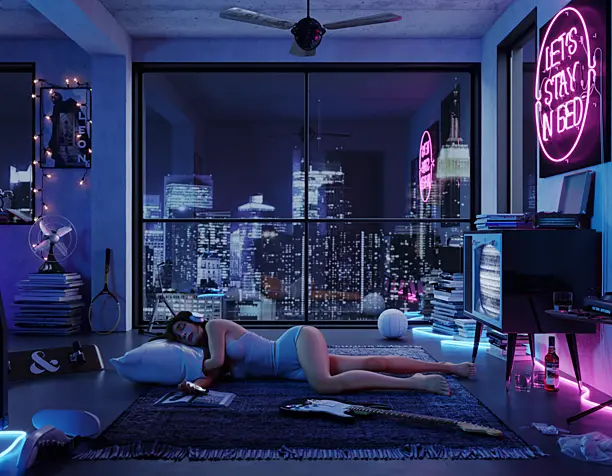 Night mood.(сделано по референсу)