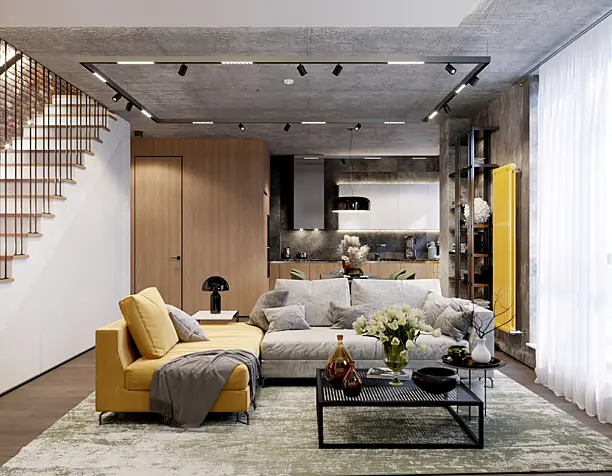 Гостинная в стиле LOFT