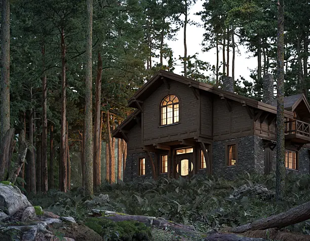House in woods. Progect "Arkadia"