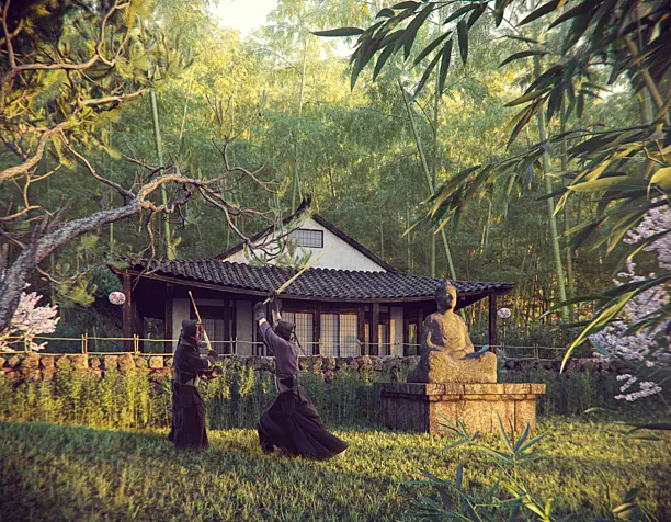 Japan house in forest
