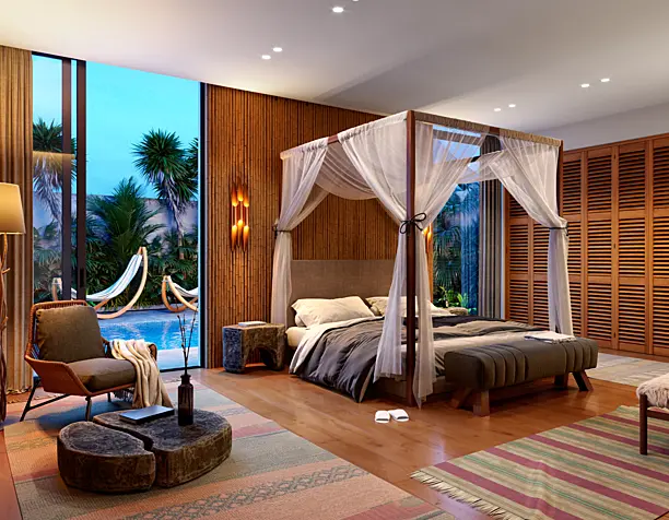 Modern balinese bedroom