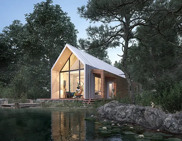 Дом у озера (работа по референсам)