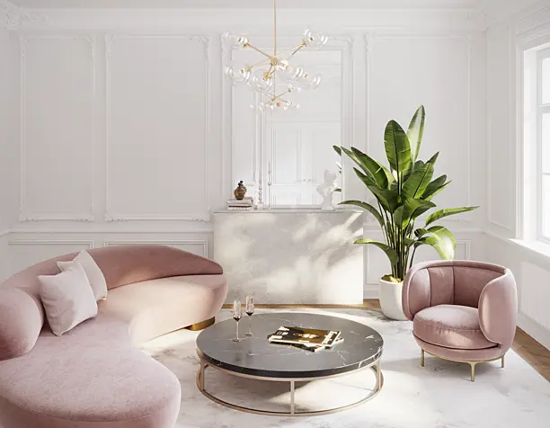 White living room