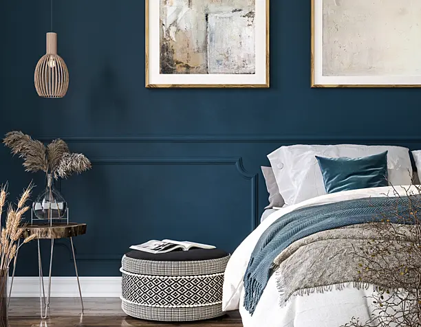 Bed in blue