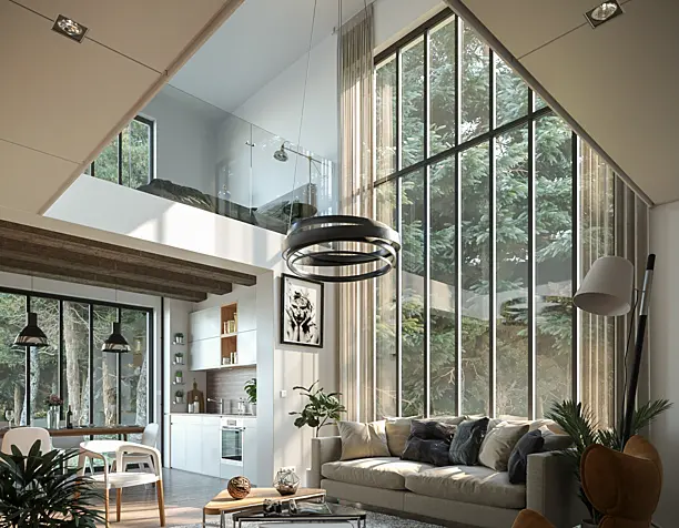 House in the forest interior (сделано по референсу)