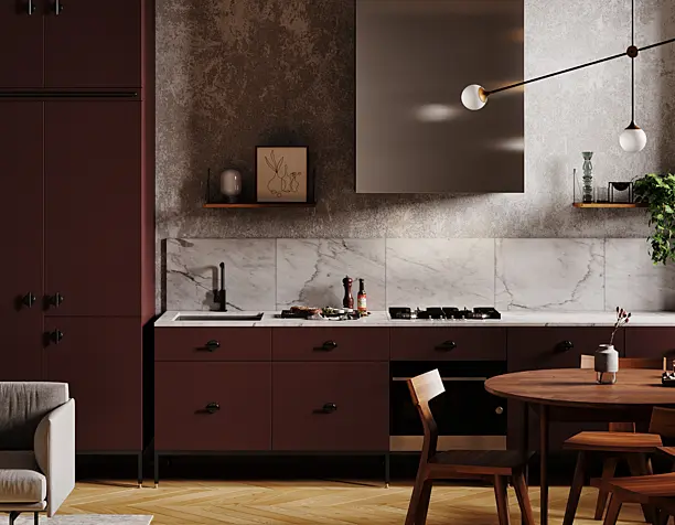 red kitchen