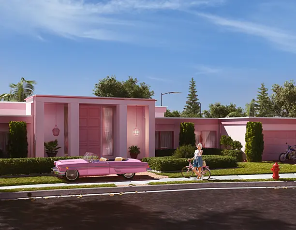 Lovely pink house