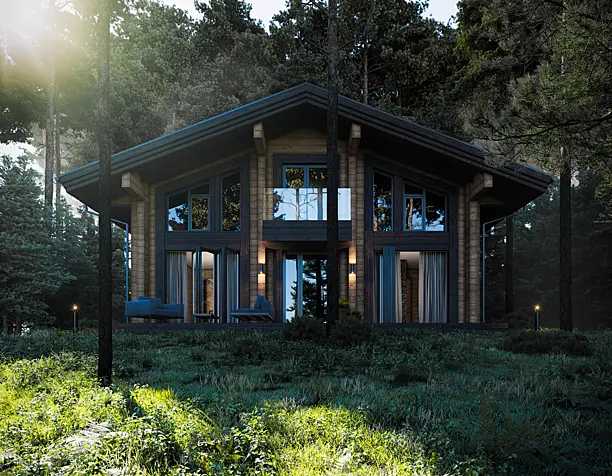 Wooden house.