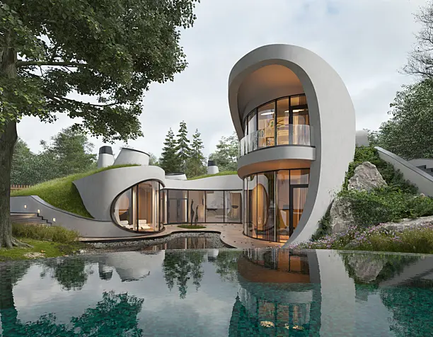 Exterior vizualization  of house by Niko | Architect (сделано по референсу)
