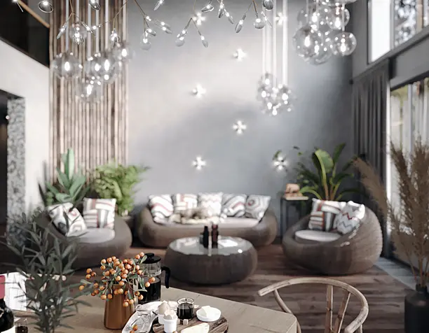 Eco-colonial house interior