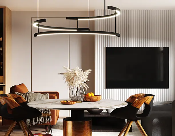 Design project of kitchen & living area "Bright morning"