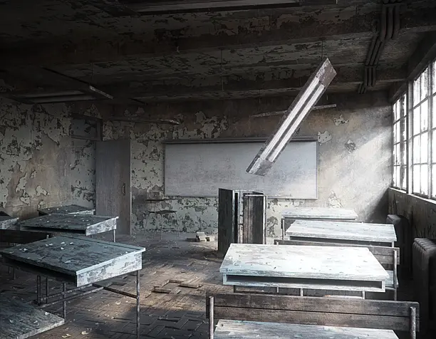Abandoned classroom in Chernobyl