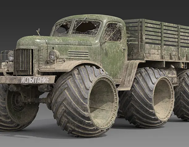 3д модель-ЗИЛ-157Р_Бортовая Платформа_Грязный.