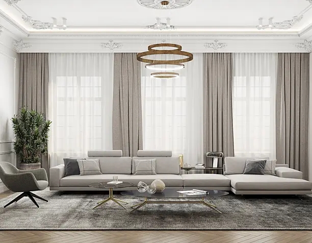 Spacious modern classic living room