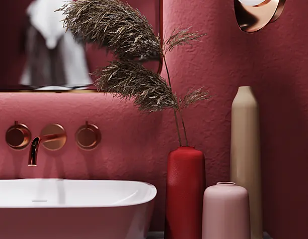 bathroom in red (сделано по референсу)