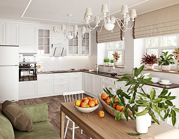 Provence kitchen interior visualisation / Визуализация интерьера кухни в стиле прованс