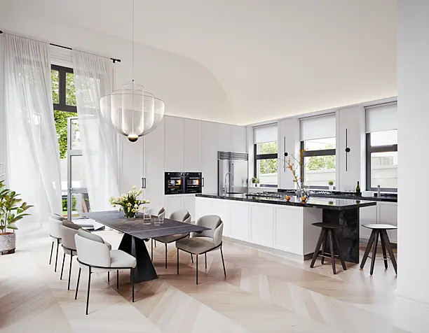 Snow-white kitchen