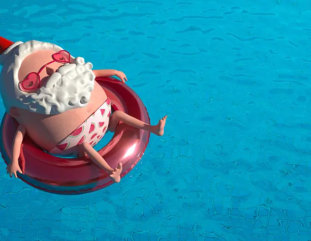 Santa Claus on summer vacation