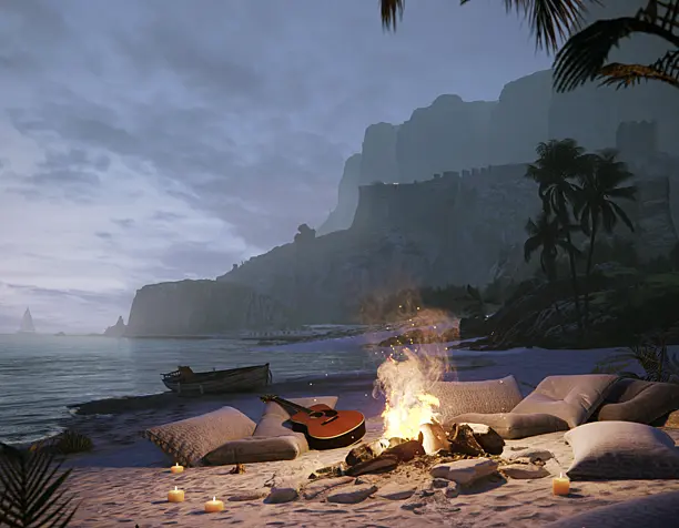 On the shore ...