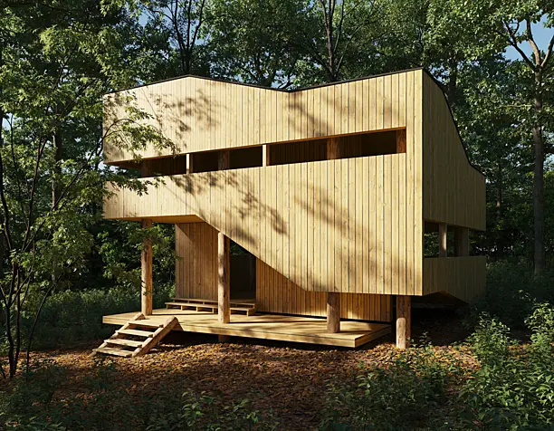 Wooden house in France
