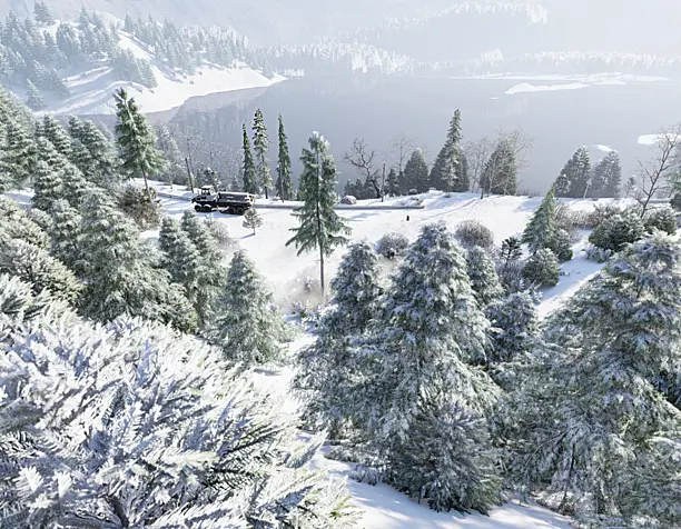 Winter in the mountains/Зима в горах