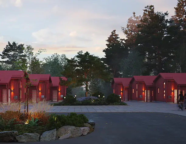 Red camping housing