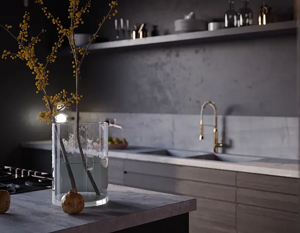 Black Kitchen Close Up