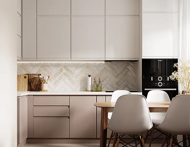 Gold&White small kitchen