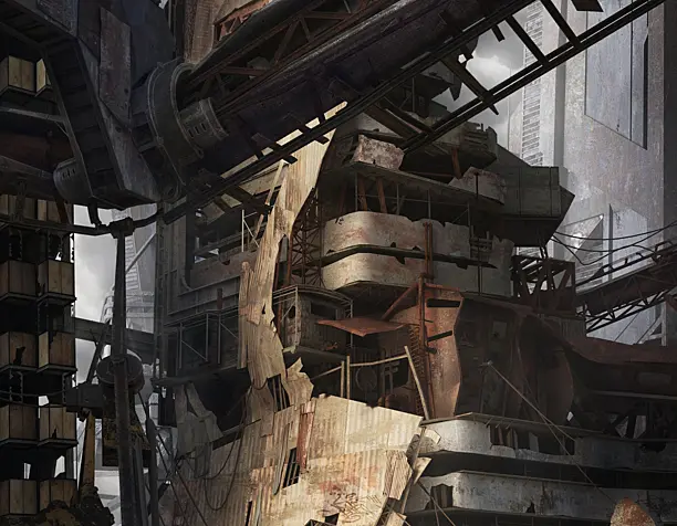 Post apocalyptic skyscraper(сделано по референсу)