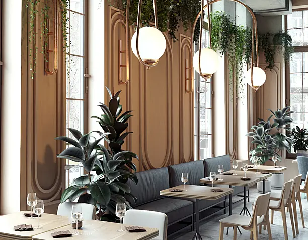 3d visualization  restaurant THE Y (сделано по референсу)