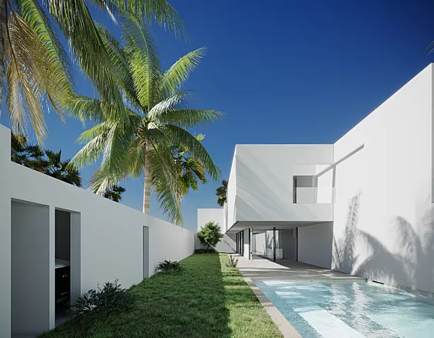 Tropical environment  (Сделано по референсу)/ Pati Blau House / Fran Silvestre Arquitectos / This is just an architectural inspiration.