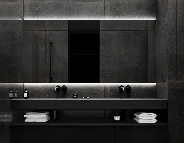 black black bathroom
