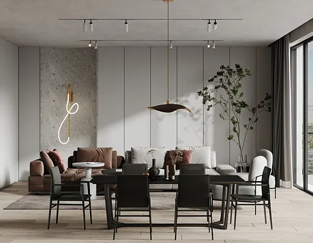 Living room + kitchen visualization