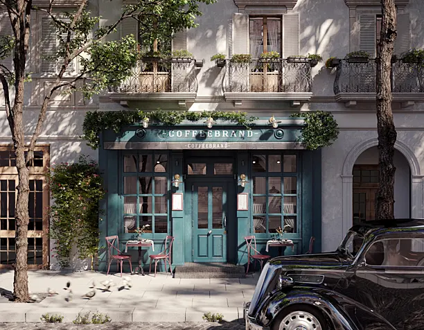 Coffe house facade visualisation
