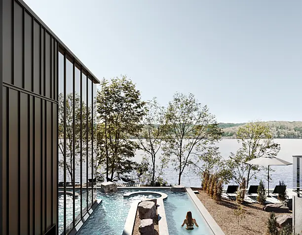 Lemay Michaud designs minimal Strøm Nordic Spa in Quebec City (сделано по референсу)