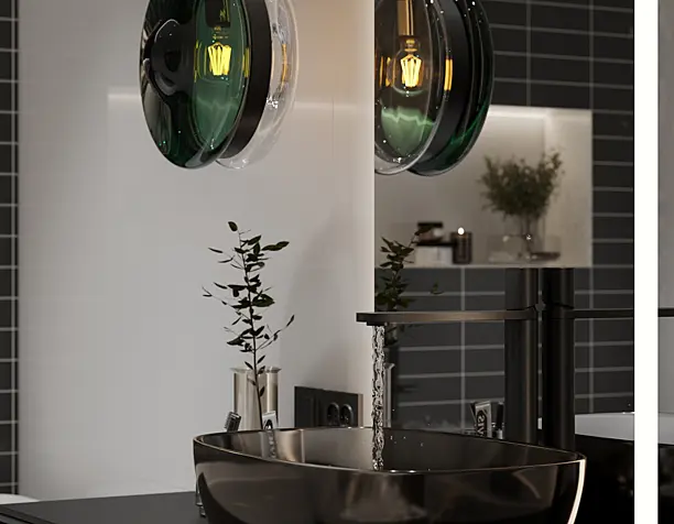 black and white bathroom