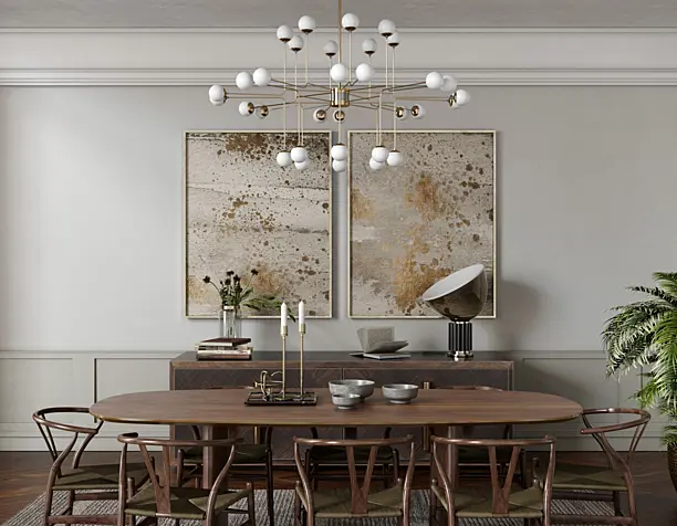 Сomposition of  dining room intrerior