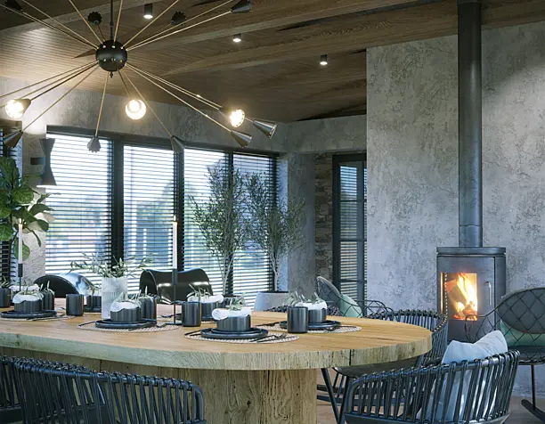 BBQ and fireplace