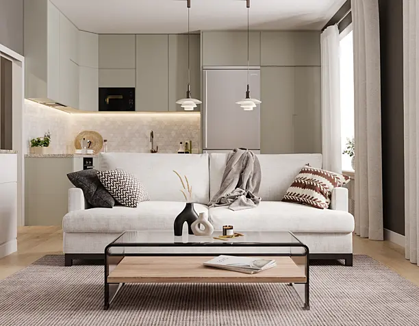 Modern flat in soft colors