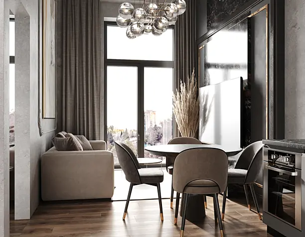 Kitchen-living room luxury 19.2 m2 (Sochi)