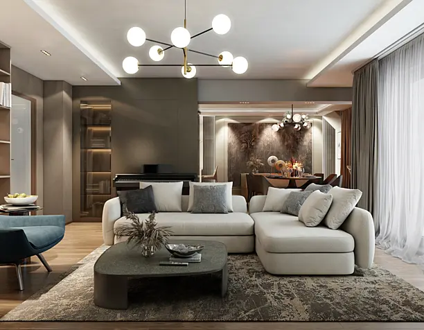 Contemporary apartment  design in poliform spirit