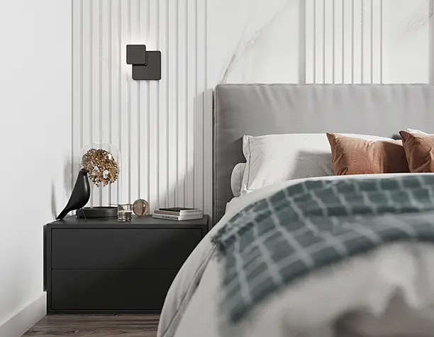 BEDROOM IN A MODERN STYLE WITH BRIGHT ACCENTS