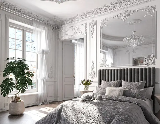 Спальня белая классика. Bedroom white classic