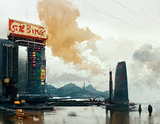 Casino strip at an Asian Marina