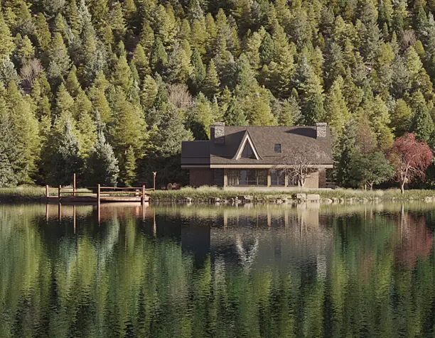 Lake House in the Forest