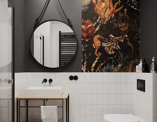 Black and white shower room